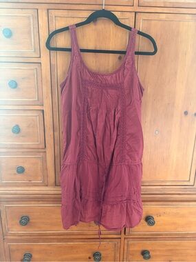 Abercrombie & Fitch Wine Colored Women’s Sleeveless Boho Tunic Dress, medium